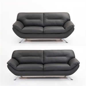 Grenoble sofasæt 3 + 2,5 pers./ Sort læder